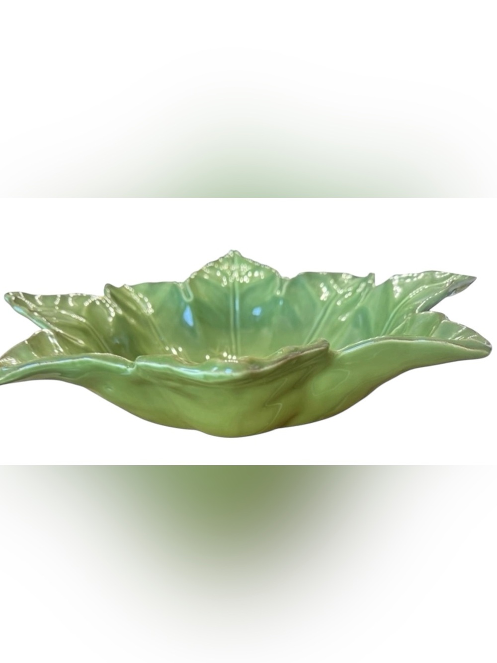 Skyros Green Ceramic Leaf Serving Bowl Portugal Nature Tableware